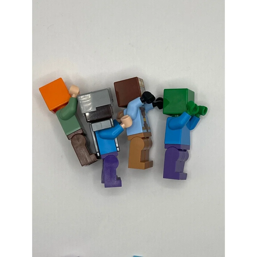 LEGO Minecraft Minifigures Lot Alex Steve Zombie Villager Sword Bow Accessories